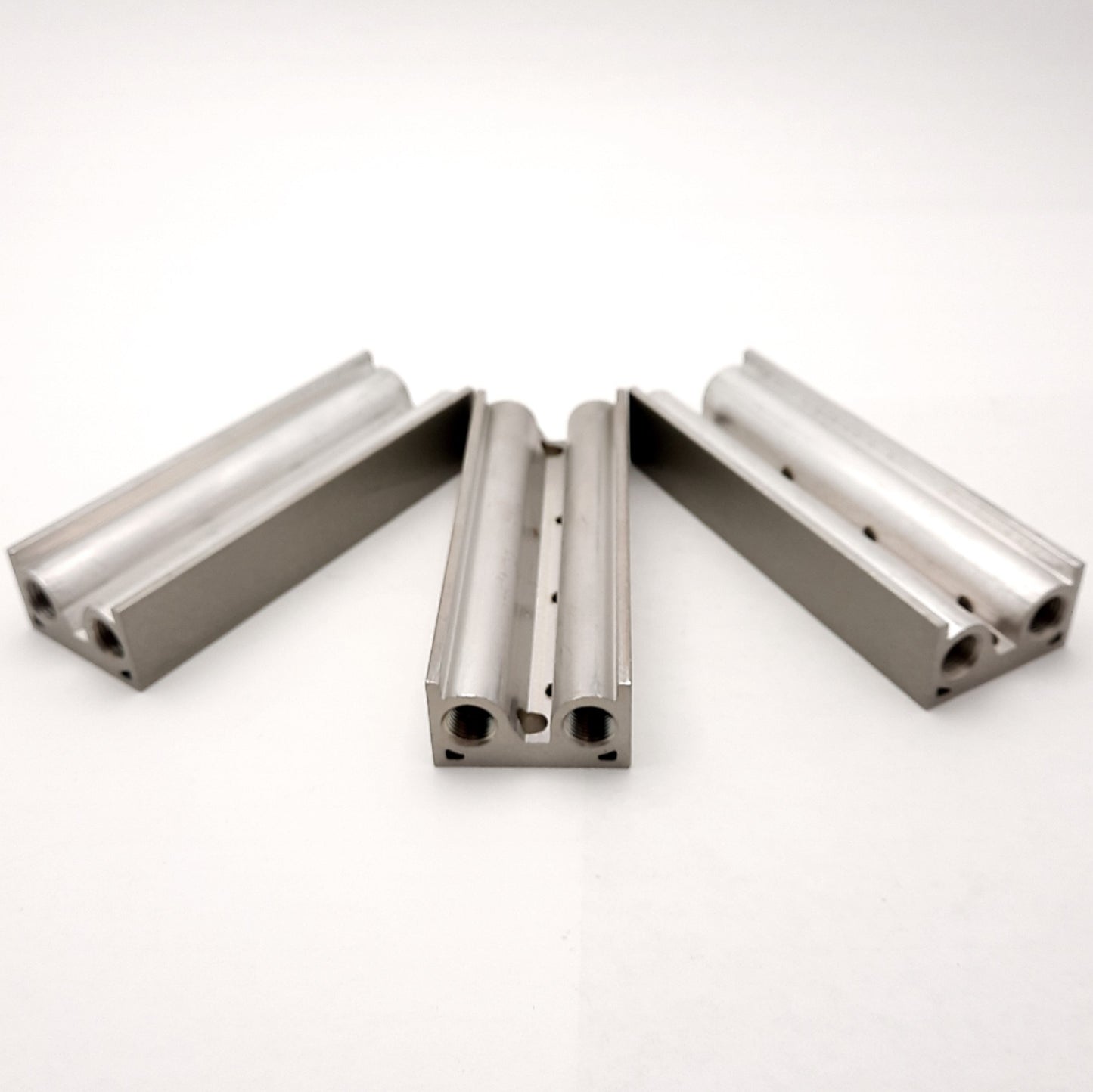 Used Lot of 3 SMC VV5F1-30-031 Manifolds, 3-Station, 1/8" RC Supply/Exhaust Ports