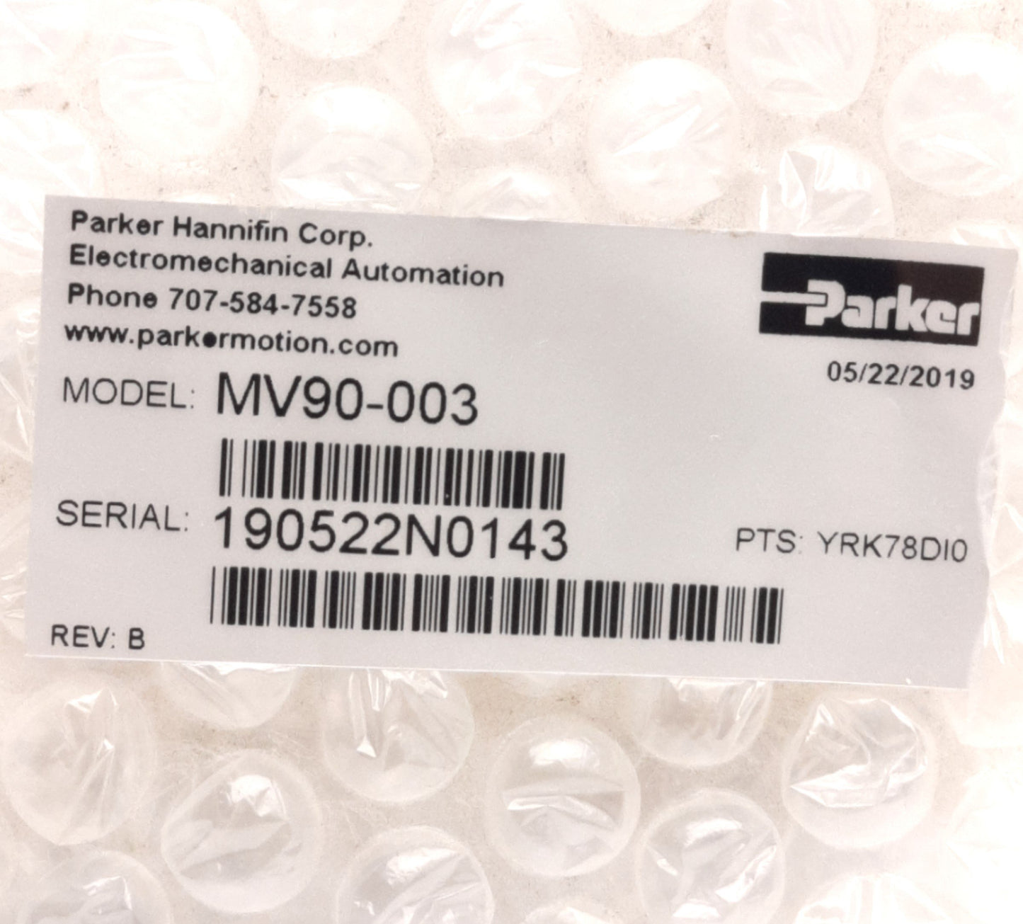 Used Parker MV90-003 Motor/Gearhead Mounting Kit For PV Series, Frame Size 90 NEMA 34
