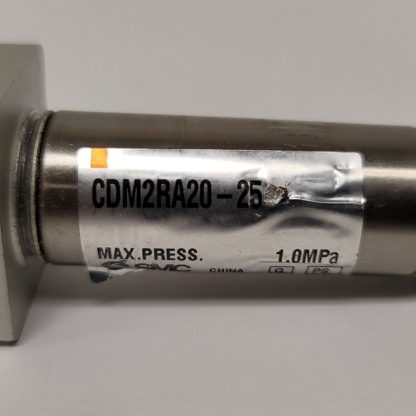 Used SMC CDM2RA20-25 Direct Mount Round Body Cylinder, 20mm Bore, 25mm Stroke, 1/8"Rc