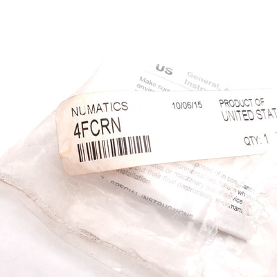 New Numatics 4FCRN Flow Control Valve, Elbow, 1/2" NPT, 175psi Max, 140 CFM Max