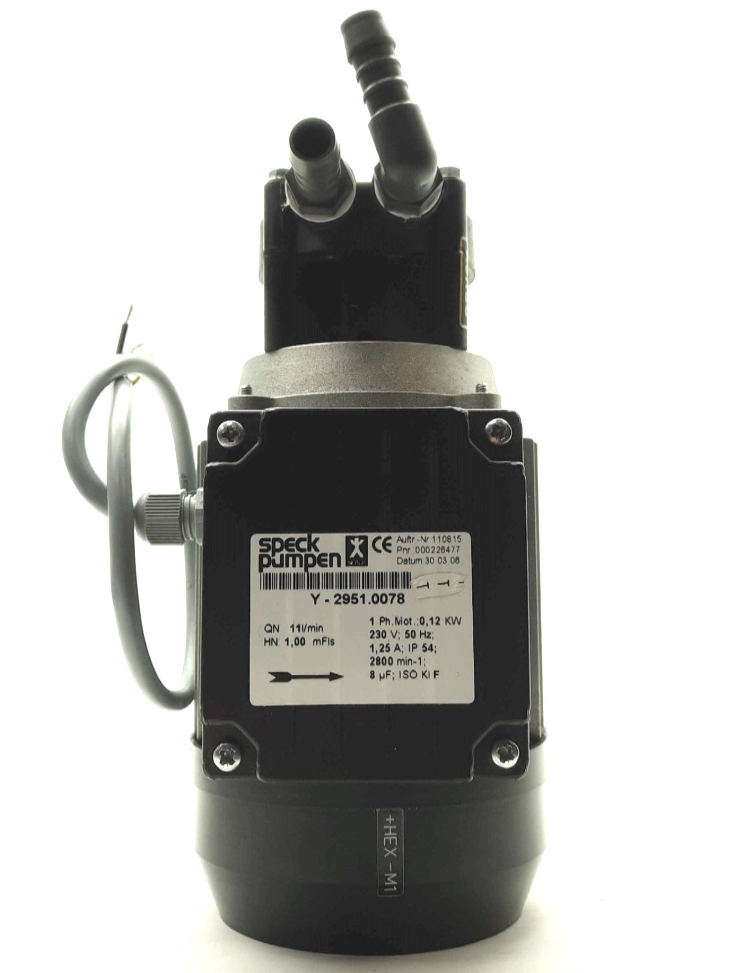 Used Speck Pumps Y-2951.0078 Water Pump 11l/min 1-Phase 230VAC for Rofin Starweld 40
