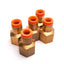 New Lot of 5 SMC KQ2F11-37 One-Touch Fitting, 1/2" NPT Female to 3/8" Tubing