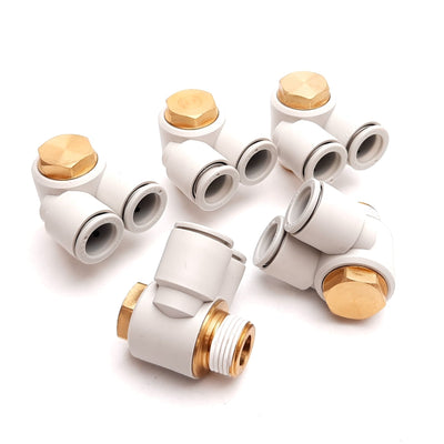 New Lot of 5 SMC KQ2Z12-03AS Branch Universal Male Elbow Fitting, R3/8, 12mm Tube