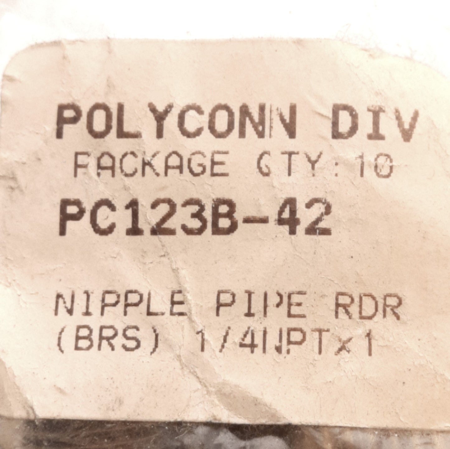 New Lot of 25 Polyconn PC123B-42 Brass Nipple Reducer Fitting, 1/4" NPT to 1/8" NPT