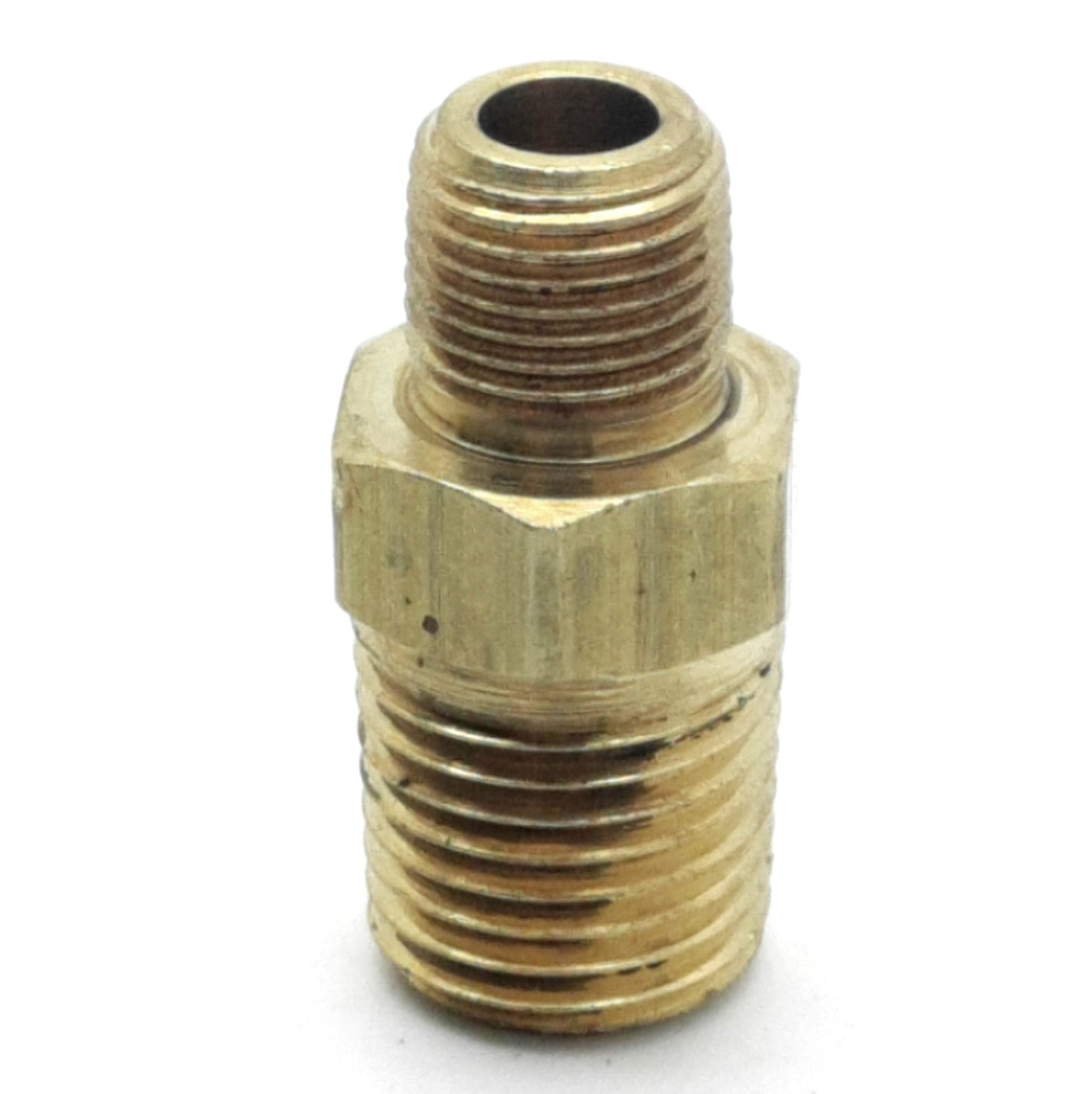 New Lot of 25 Polyconn PC123B-42 Brass Nipple Reducer Fitting, 1/4" NPT to 1/8" NPT
