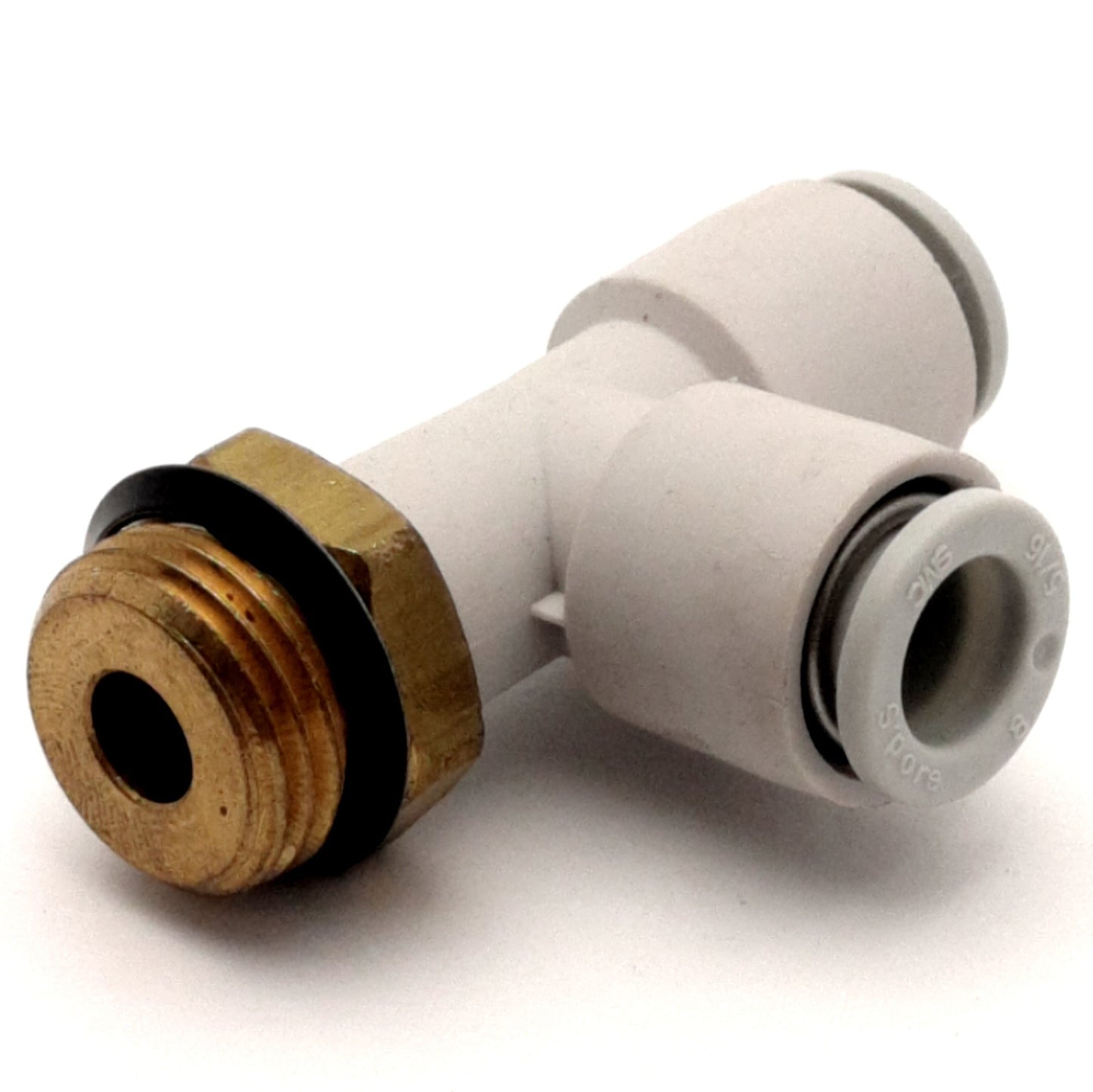 New Lot of 9 SMC KQ2Y08-U03 Male Run Tee, Ø8 Port/Tubing, Universal 3/8 Brass Screw
