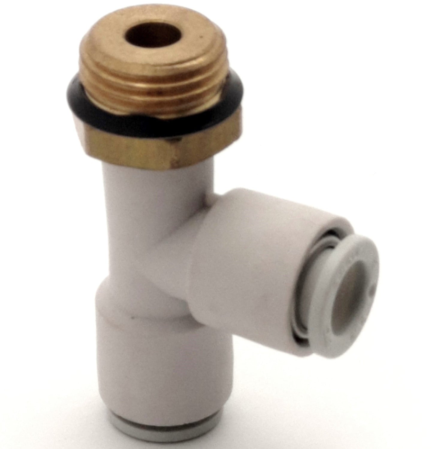 New Lot of 9 SMC KQ2Y08-U03 Male Run Tee, Ø8 Port/Tubing, Universal 3/8 Brass Screw