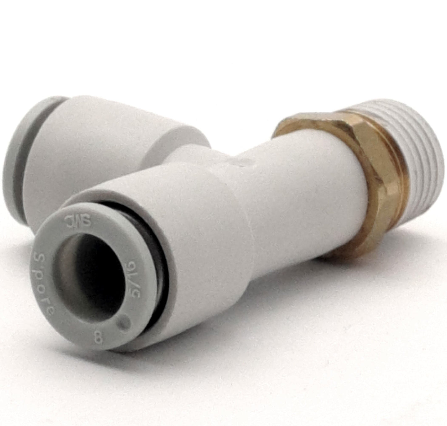 Used Lot of 10 SMC KQ2Y08-02S Male Run Tee One-Touch Fitting ø8 Tubing, RC 1/4 Thread