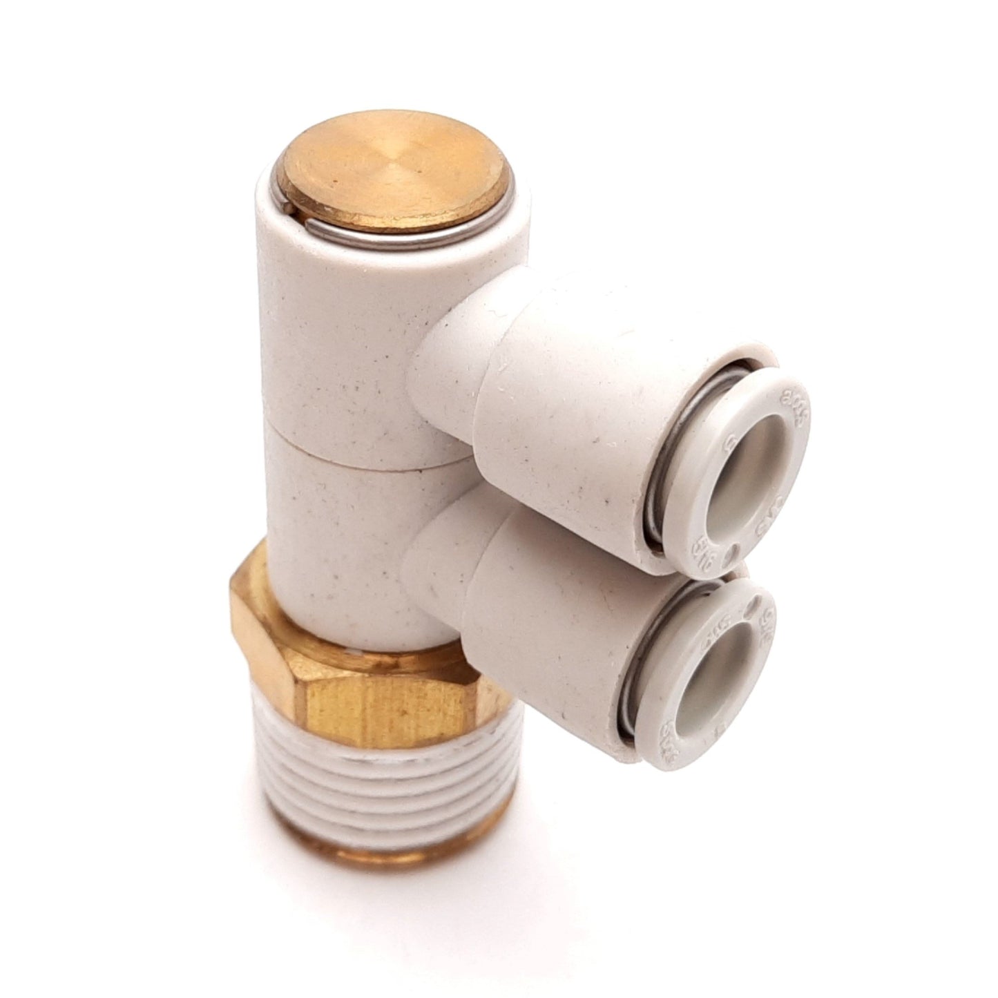 New Lot of 3 SMC KQ2VD08-04S One-Touch Double Elbow Fitting, R1/2 Male to 8mm Tubing