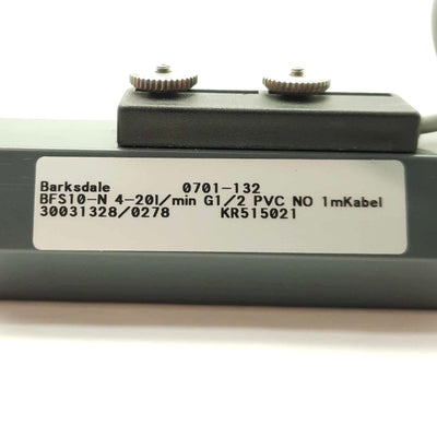 Used Barksdale 0701-132 BFS10-N Flow Switch 4-20l/min G½" Ports PVC SPST-NO 250V 3A