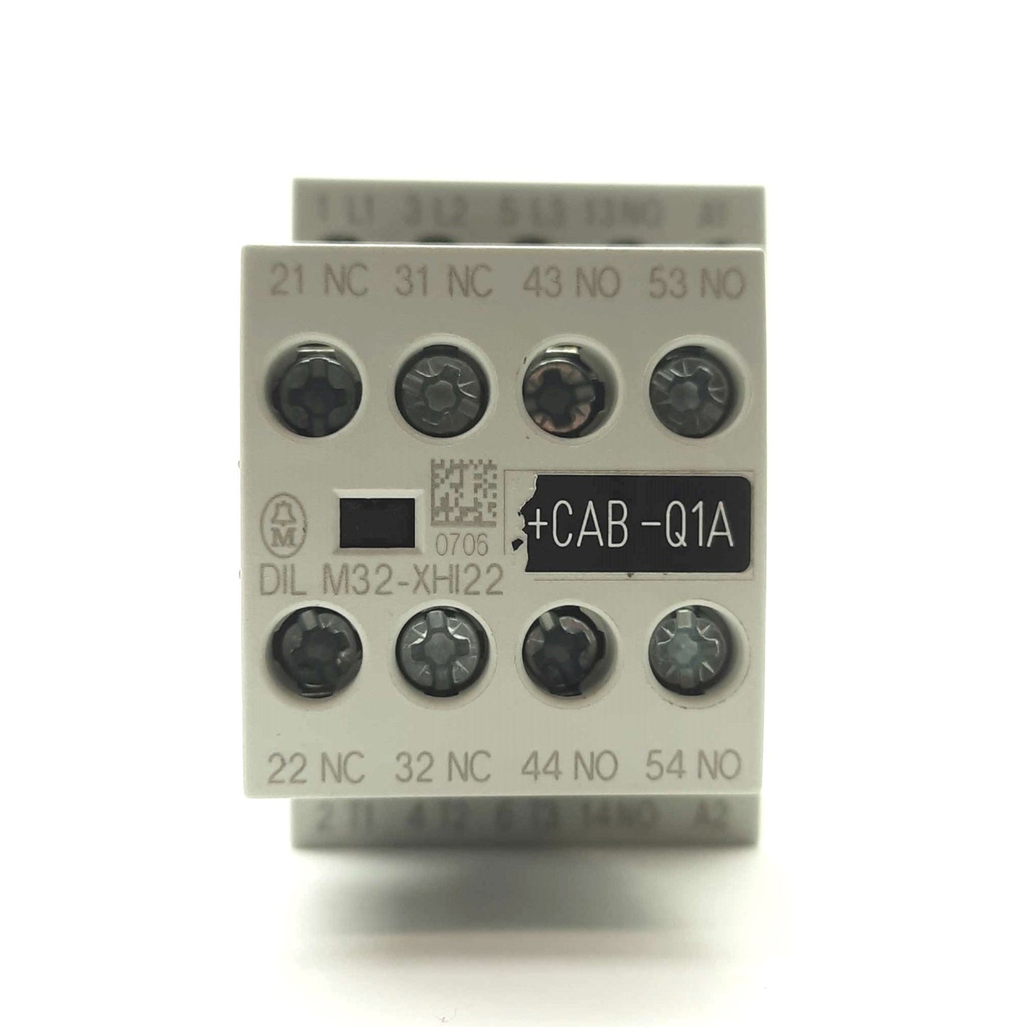 Used Moeller DILM15-10 IEC Contactor, 3-Pole 600VAC 15A, 3x NO 2x NC Aux, 24VDC Coil