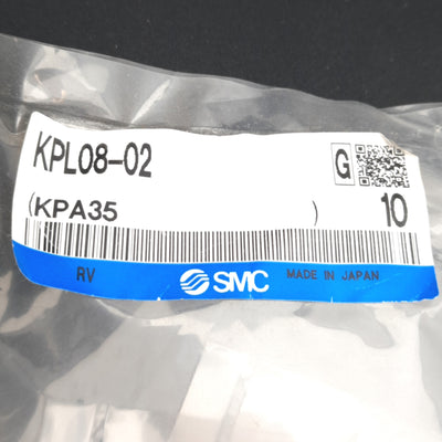 New Lot of 5 SMC KPL08-02 Male Union Elbow Fitting 8mm P2C to R1/4, -100 kPa to 1MPa