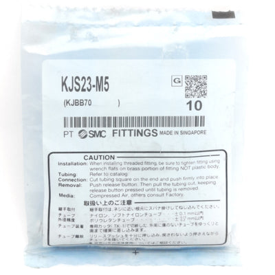New Lot of 10 SMC KJS23-M5 Miniature One Touch Fitting, M5x0.8 Male to 3.2mm P2C