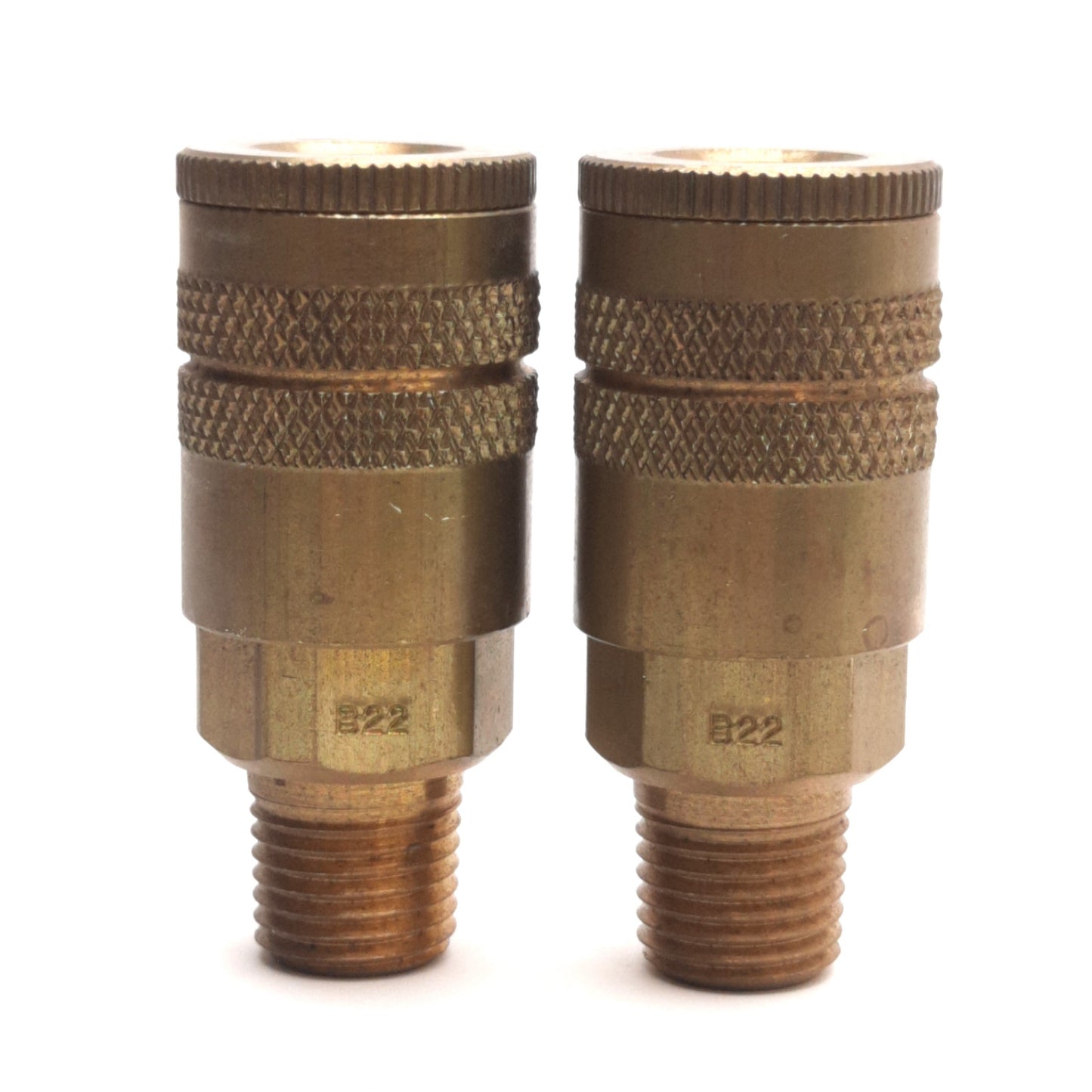 Used Lot of 2 Parker B22 Quick Connect Coupling 1/4" Body to 1/4" NPT, 300Psi