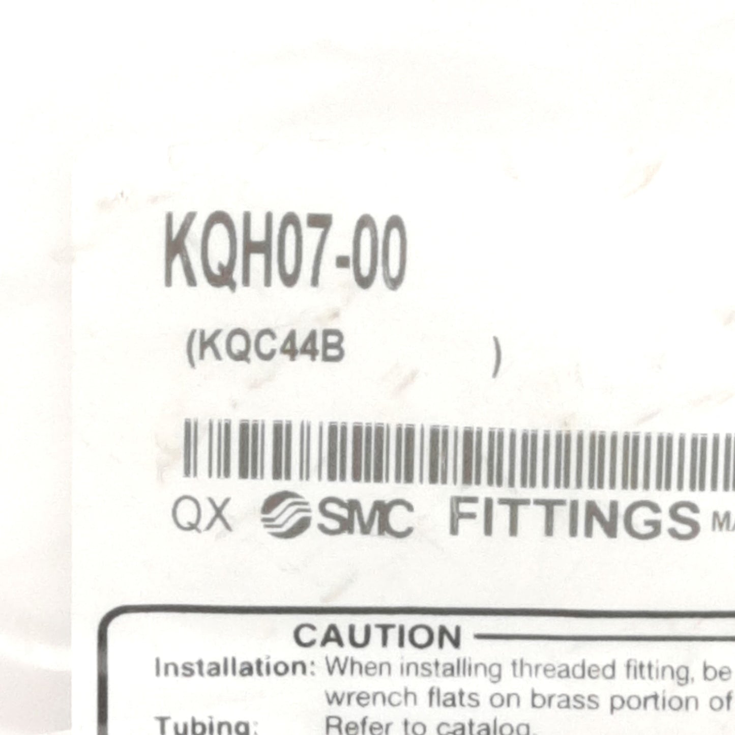 New Lot of 10 SMC KQH07-00 Pneumatic Straight Union Fitting, 1/4" P2C, 1MPa Max