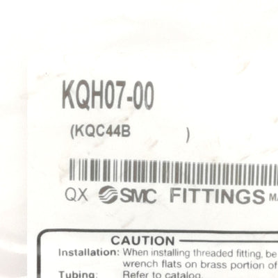 New Lot of 10 SMC KQH07-00 Pneumatic Straight Union Fitting, 1/4" P2C, 1MPa Max