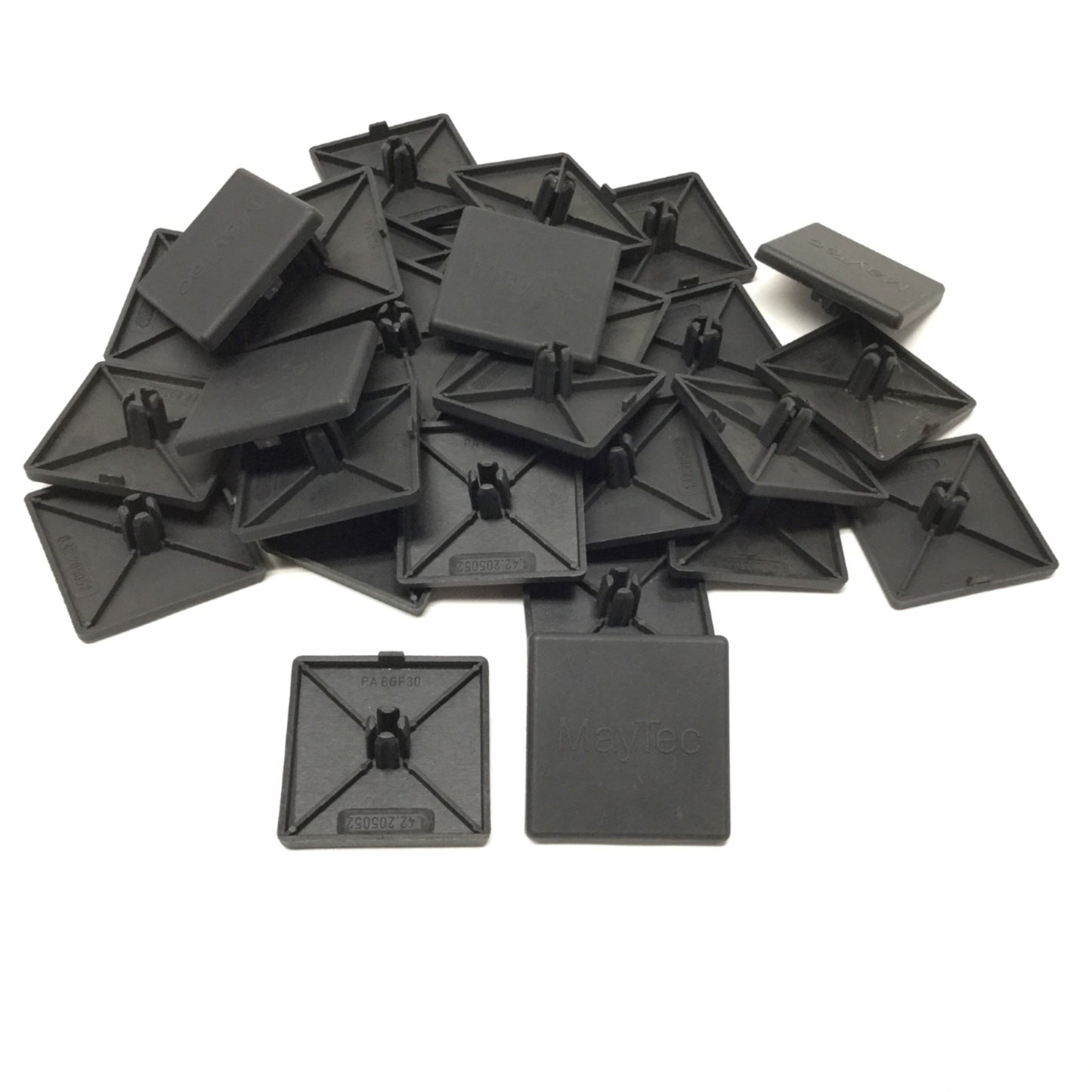 New – Open box Lot of 29 Maytec 1.42.2060060.2 Black Square Cover Cap 60x60mm, Ø12mm x 14mm