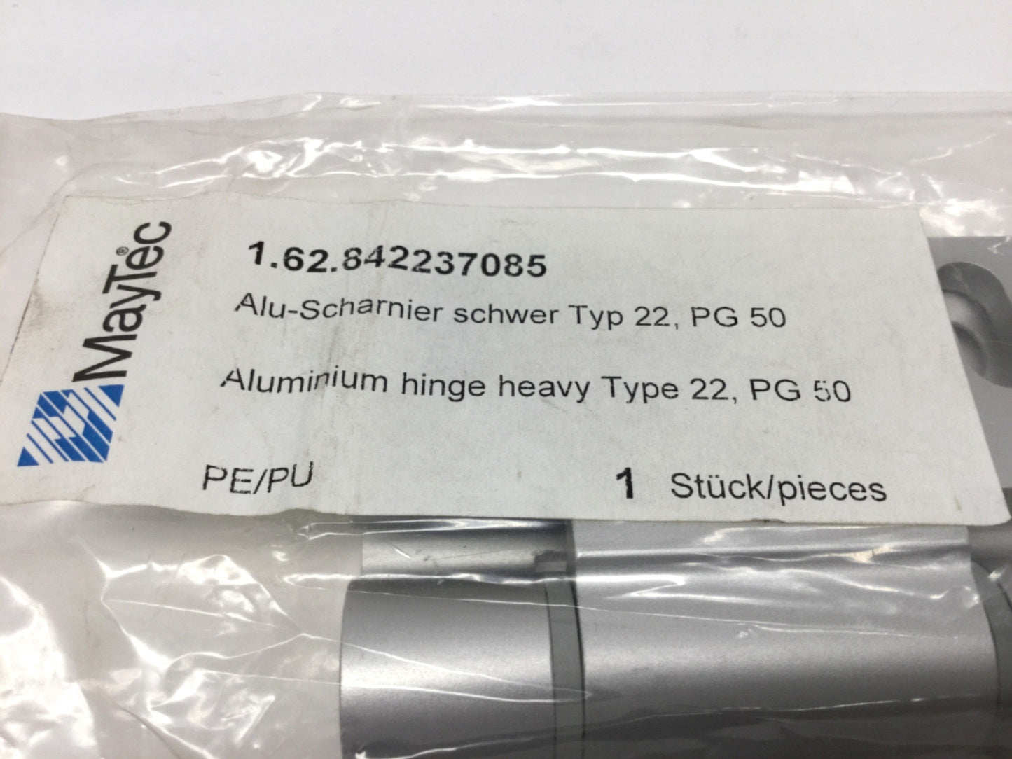 New – Open box Lot of 2 Maytec 1.62.842237085 Aluminum Profile Heavy Hinge, Type 22, PG 50