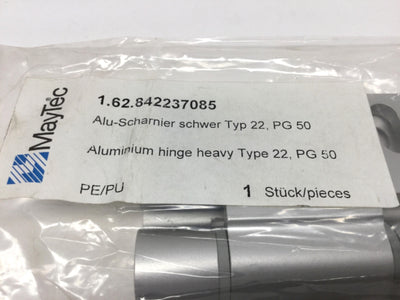 New – Open box Lot of 2 Maytec 1.62.842237085 Aluminum Profile Heavy Hinge, Type 22, PG 50