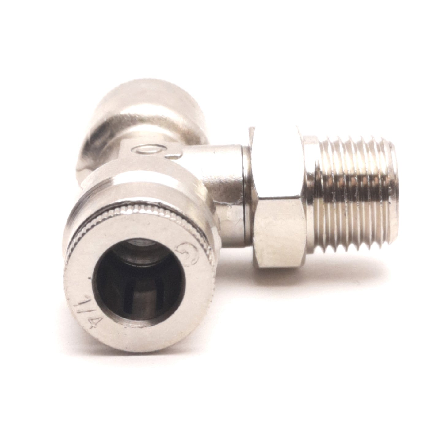 New – Open box Lot of 6 Camozzi 6430 04-02 Male Branch Tee Swivel, 1/4" Tubes to 1/8" NPTF