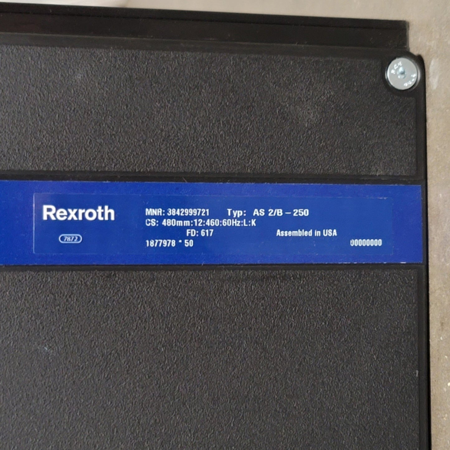 New Rexroth 3842999721 AS 2/B-250 Conveyor Drive Module, 480mm Width, 230/460VAC