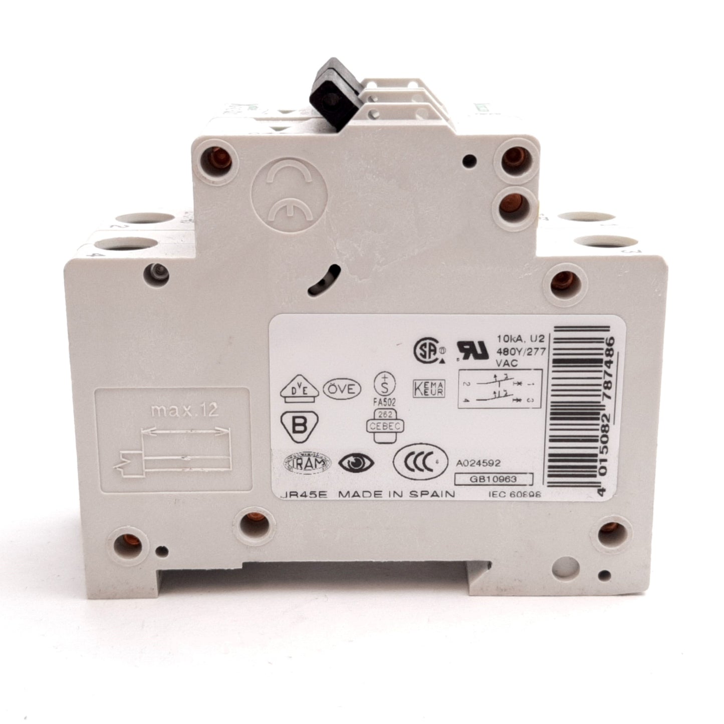 Used Moeller FAZ-C2/2 Circuit Breaker, 2-Pole, Rating: 2A 415VAC 60VDC, DIN Rail