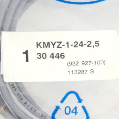 New Festo KMYZ-1-24-2.5 30 446 Solenoid Valve Cable 3-Pin, 2.5m Length, 24V DC