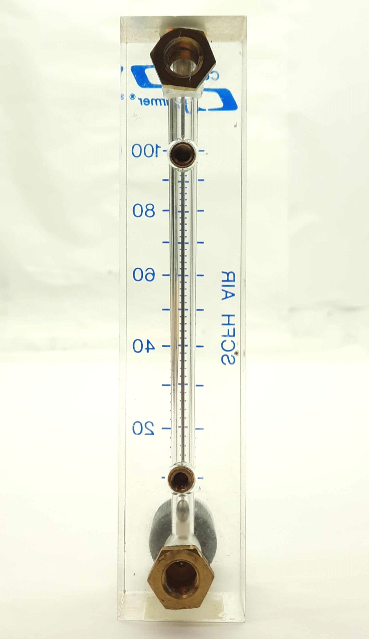 Used Cole Parmer GY-32461-18 Air Flowmeter, 10-100SCFH, 1/8"NPT, 100PSI or 150°F Max