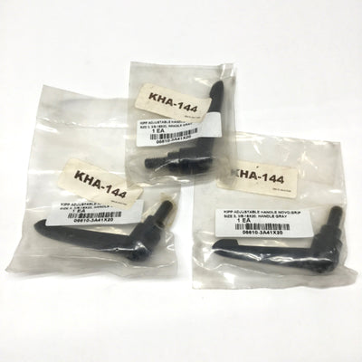 New Lot of 3 Kipp 06610-3A41X20 Adjustable Novo Grip Handle, Size 3, 3/8"-16x20