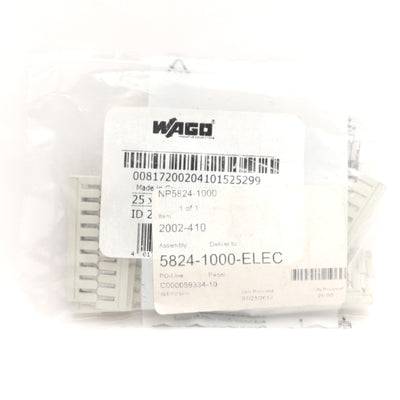 New Lot of 25 Wago 2002-410 Terminal Block Bus Bar / Jumper, 10 Position, Push Type