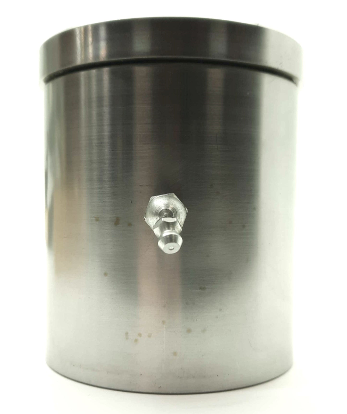 Used  Stainless Steel Rotating Work Fixture, 360°, Ø3 3/4 x 4 5/16" w/Grease Nipple