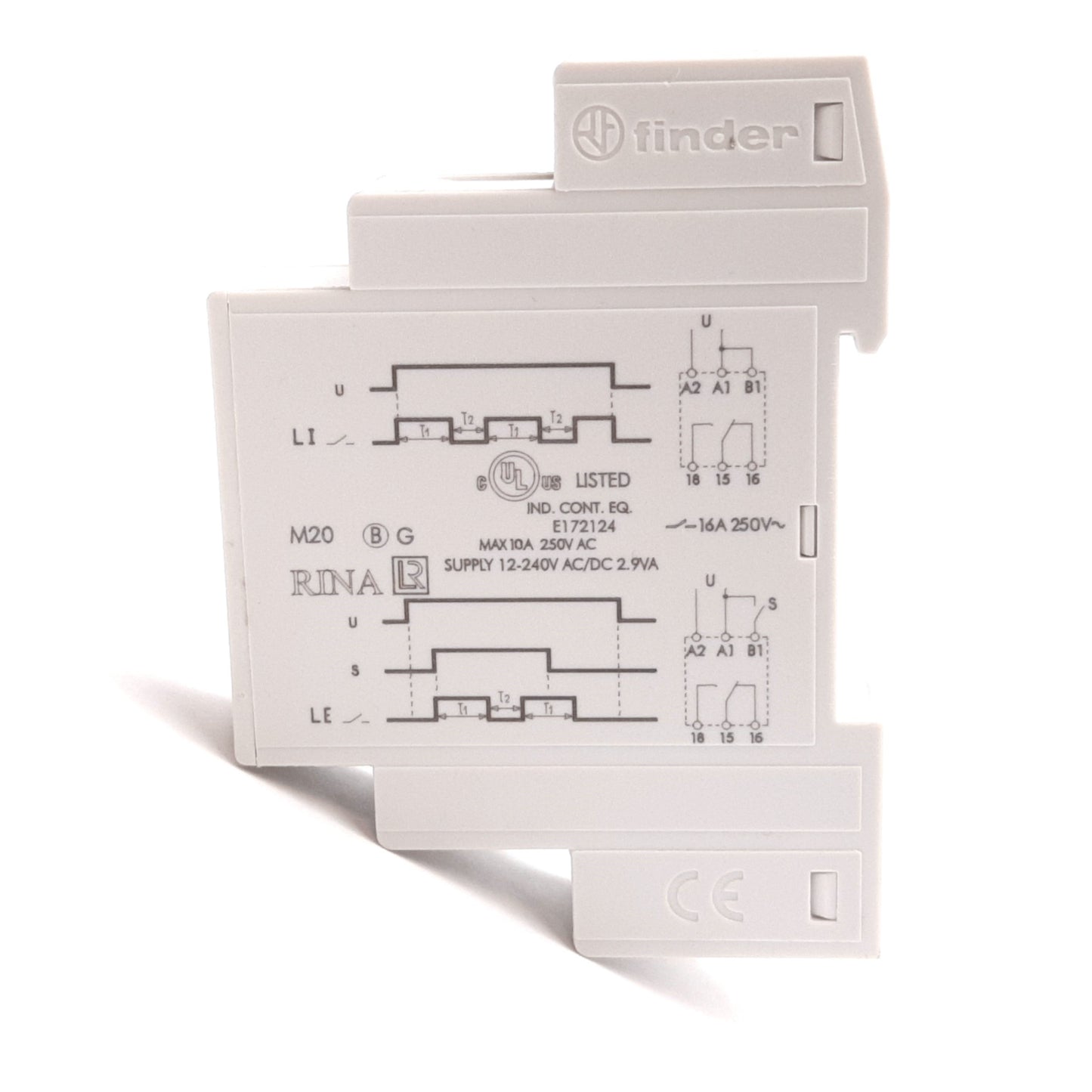 Used Finder 80.91.0.240.0000 Time Delay Relay, SPDT, 0.1s to 24hr, 12-240VAC/DC