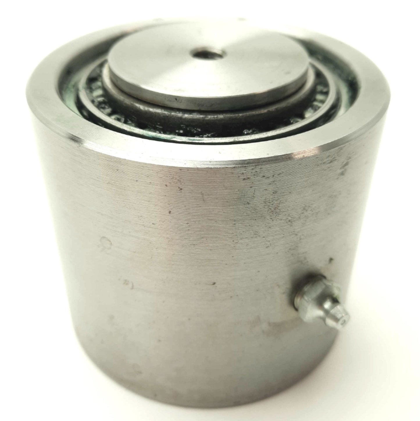 Used  Stainless Steel Rotating Work Fixture, 360°, Ø3 5/8 x 3 3/16" w/Grease Nipple