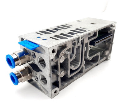 New Festo VABV-S4-1HS-G14-CB-2T2 Manifold Sub Base, Die-Cast Aluminum 54mm W, G1/4