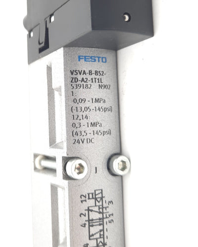 New Festo VSVA-B-B52-ZD-A2-1T1L Air Solenoid Valve 24VDC, 145psi, 750 l/min NEMA 4
