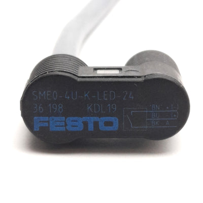 Used Festo SME0-4U-K-LED Proximity Sensor, N.O. Contact, 12-27V DC, 2.5m Cable, 36198