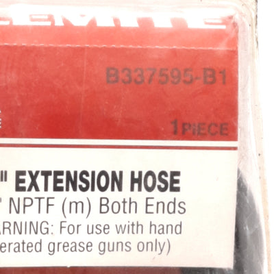New – Open box Alemite B337595-B1 Hand Grease Gun Extension Hose, 18", 1/8" NPT Male, 6000 Psi