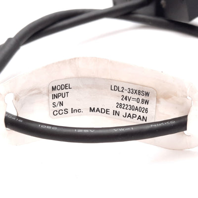 Used CCS LDL2-33X8SW Machine Vision LED Bar Light, 24VDC 6600K White, 33 x 8mm