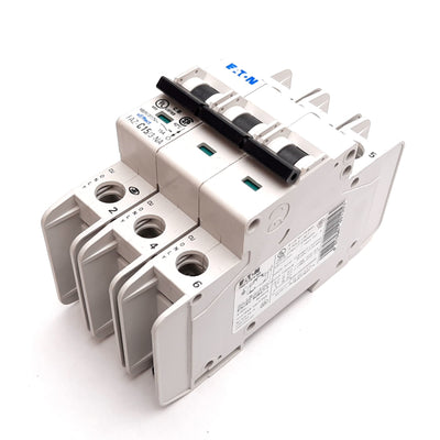 Used Eaton FAZ-C15/3-NA Circuit Breaker, 3-Pole, C-Curve, Rating: 15A 480Y/277VAC