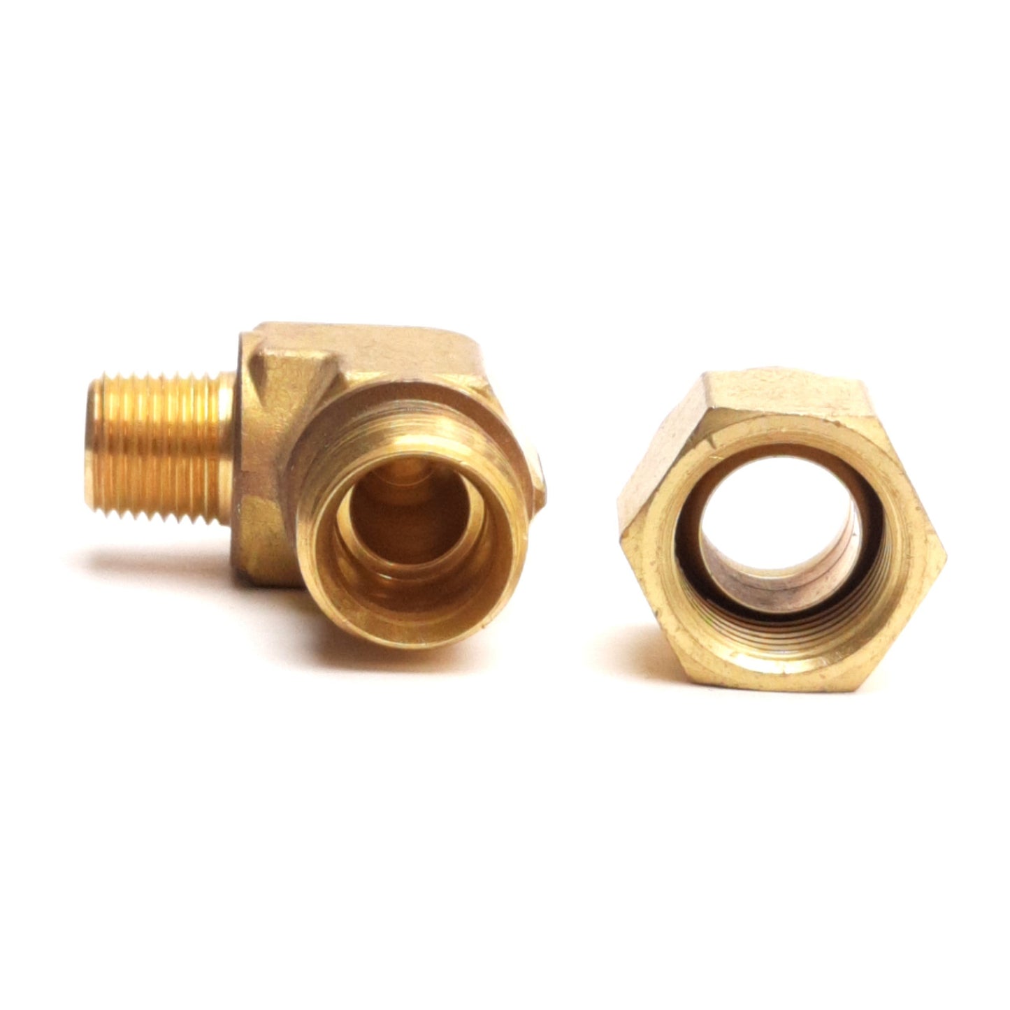 Used Lot of 4 Swagelok B-600-2-2 Brass Male Elbow 1/8" NPT to 3/8" Tube, 5000 Psi Max