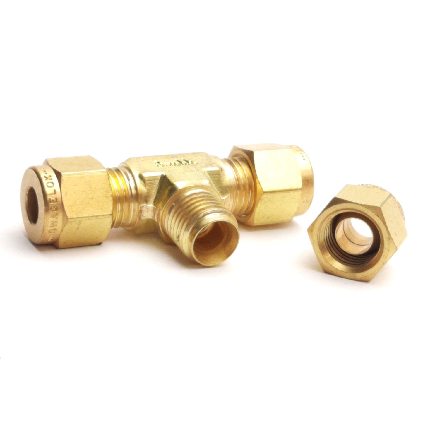 Used Lot of 7 Swagelok B-400-3 Union Tee Tube Fitting, 1/4" Tube Outer Diameter