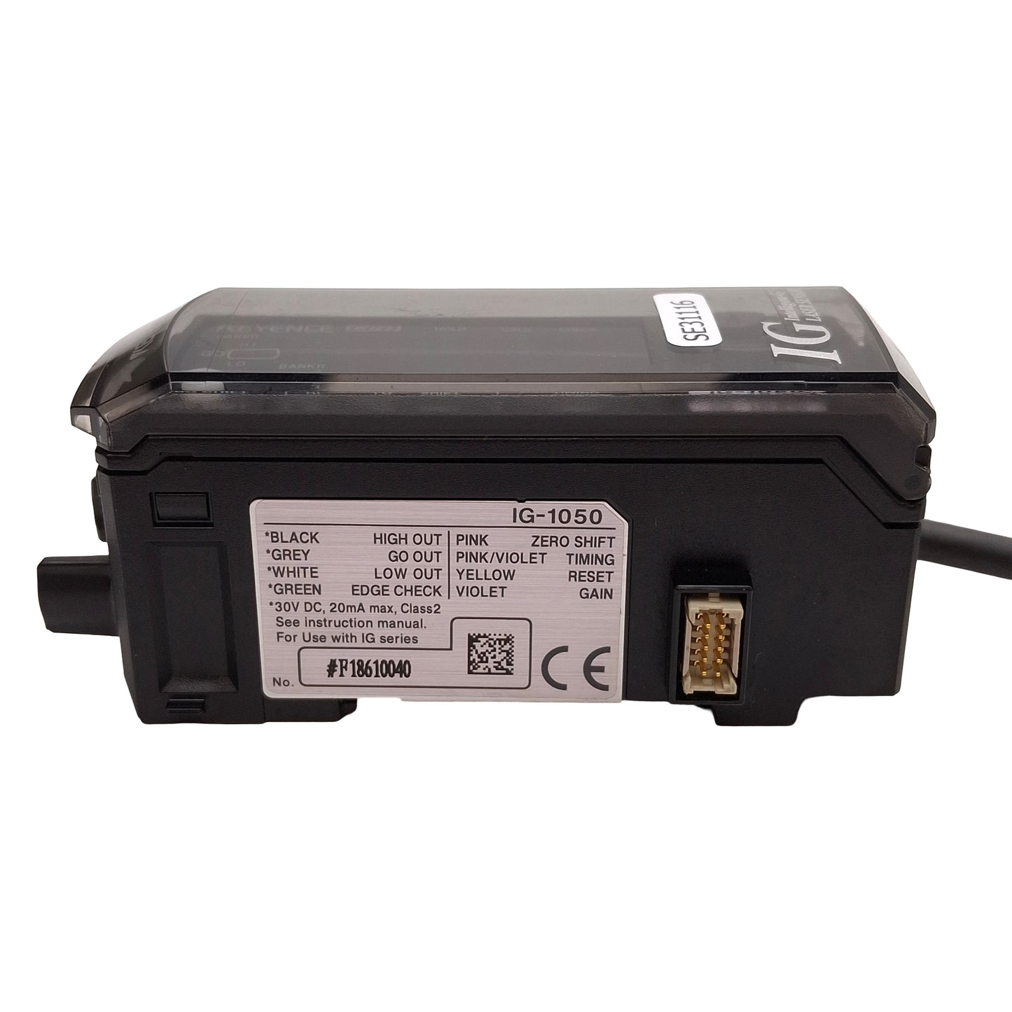 Used Keyence IG-1050 Laser Micrometer Amplifier Unit, 5-Digit Display Red/Green 30VDC