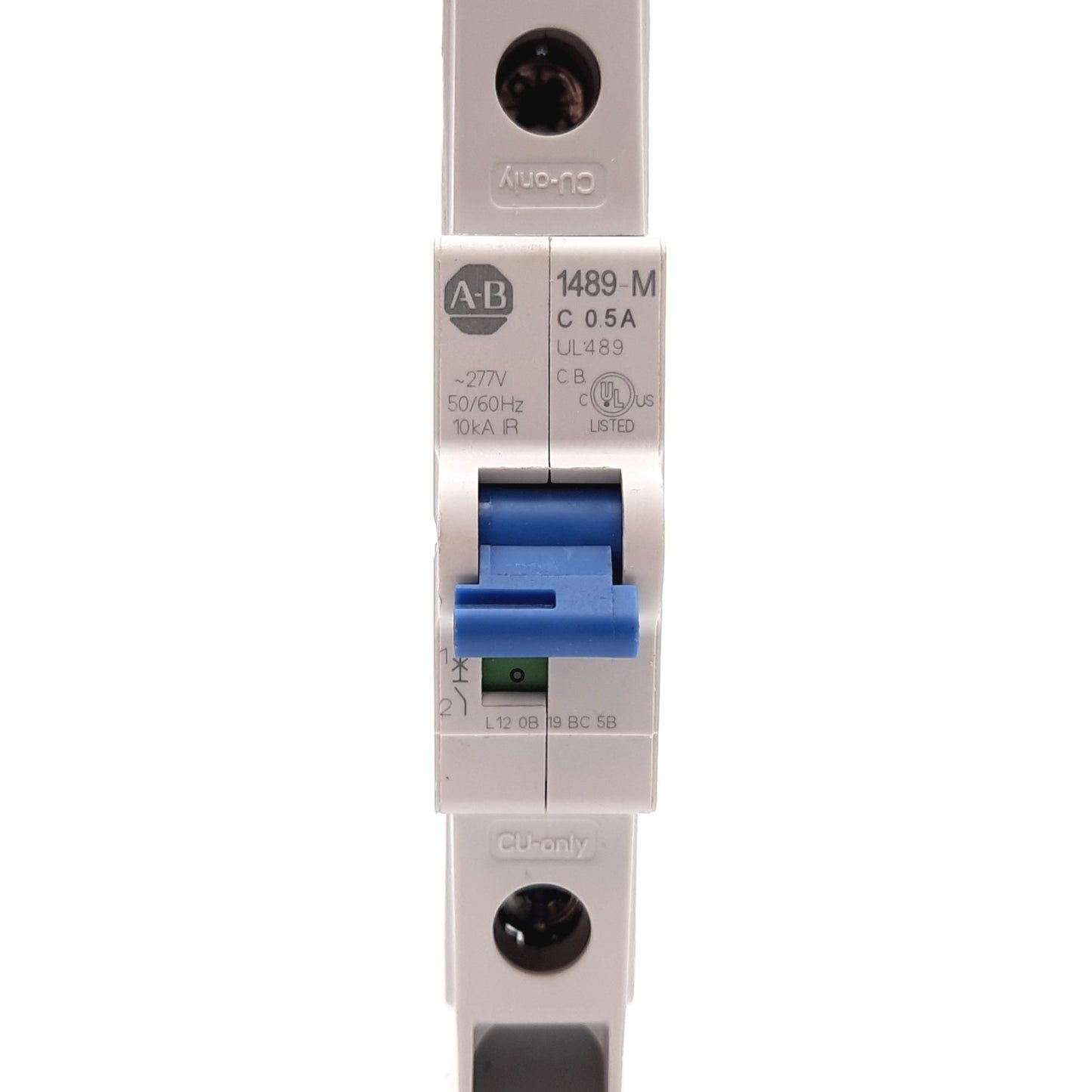 Used Allen Bradley 1489-M1C005 Miniature Circuit Breaker, 1-Pole, C-Curve, 0.5A, 277V