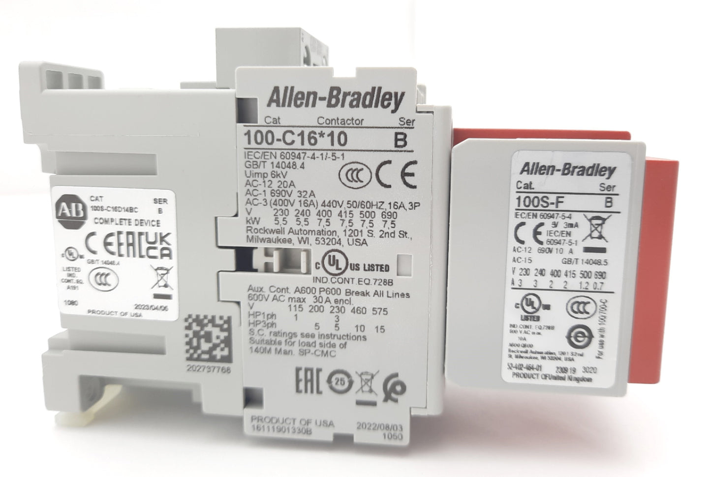 New Allen Bradley 100S-C16D14BC Safety Contactor 12-480VAC 12-250VDC 97A 3 Pole