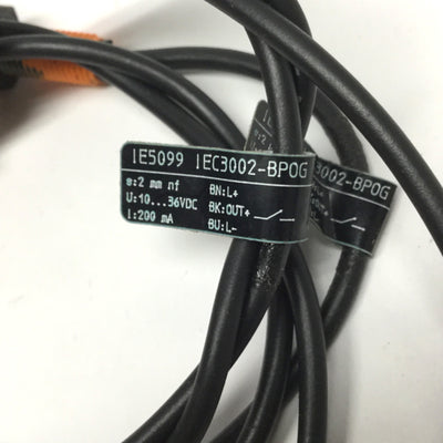 Used Lot of 2 IFM Efector IE5099 IEC3002-BPOG Proximity Sensor 2mm Range 24VDC PNP-NO