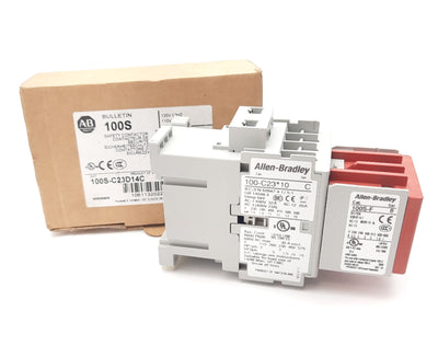 New Allen-Bradley 100S-C23D14C Safety Contact 3NO, 23A 110/120v AC Coil w/ AUX