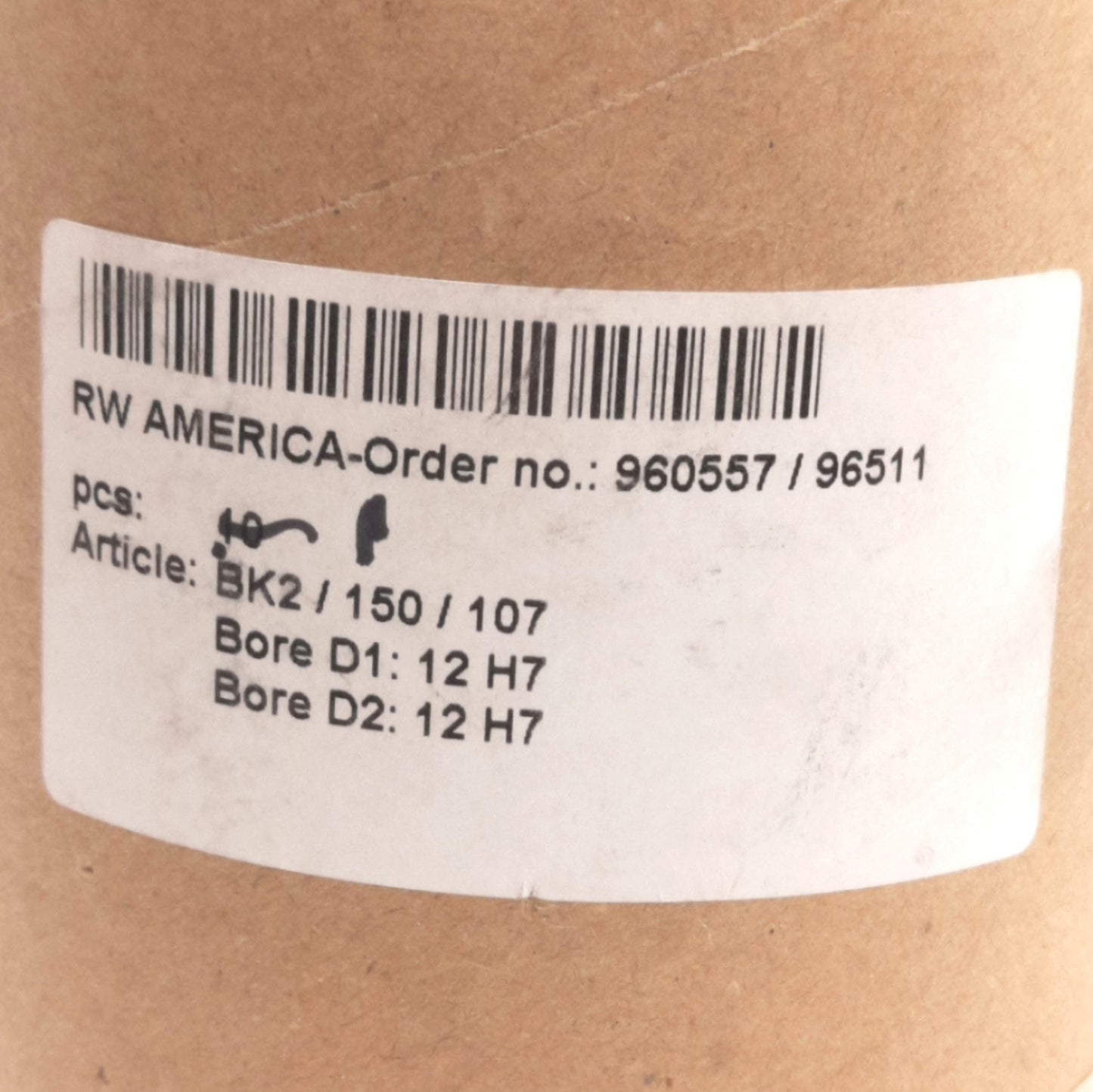 New R&W BK2/150/107/12 Metal Bellows Shaft Coupling, 12mm Bore, 107mm Length