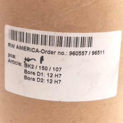 New R&W BK2/150/107/12 Metal Bellows Shaft Coupling, 12mm Bore, 107mm Length