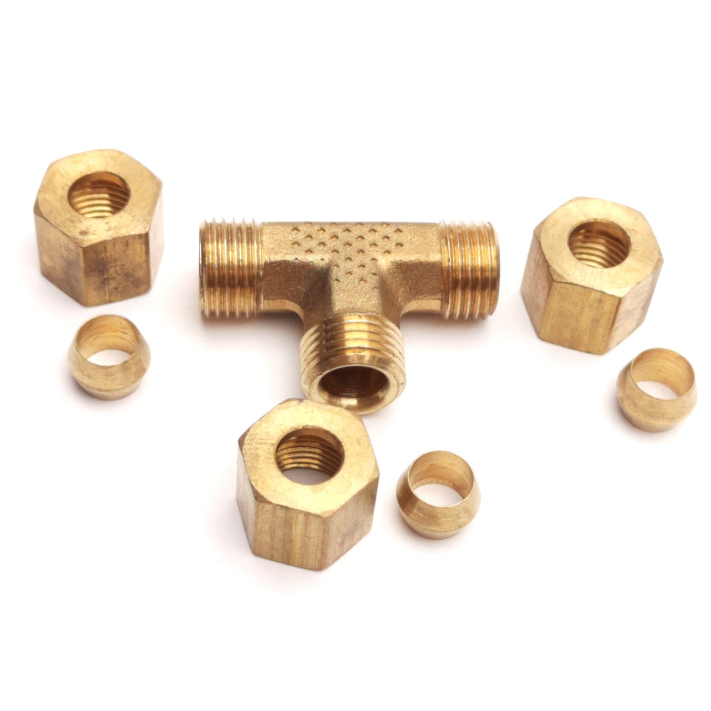 Used Lot of 4 Parker 264C-4 Compression Union Fitting, 1/4" Tubes, 300Psi Max