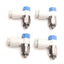 Used Lot of 4 SMC AS1211F-M5-06 Speed Control Elbow, 6mm P2C to M5, Meter-In